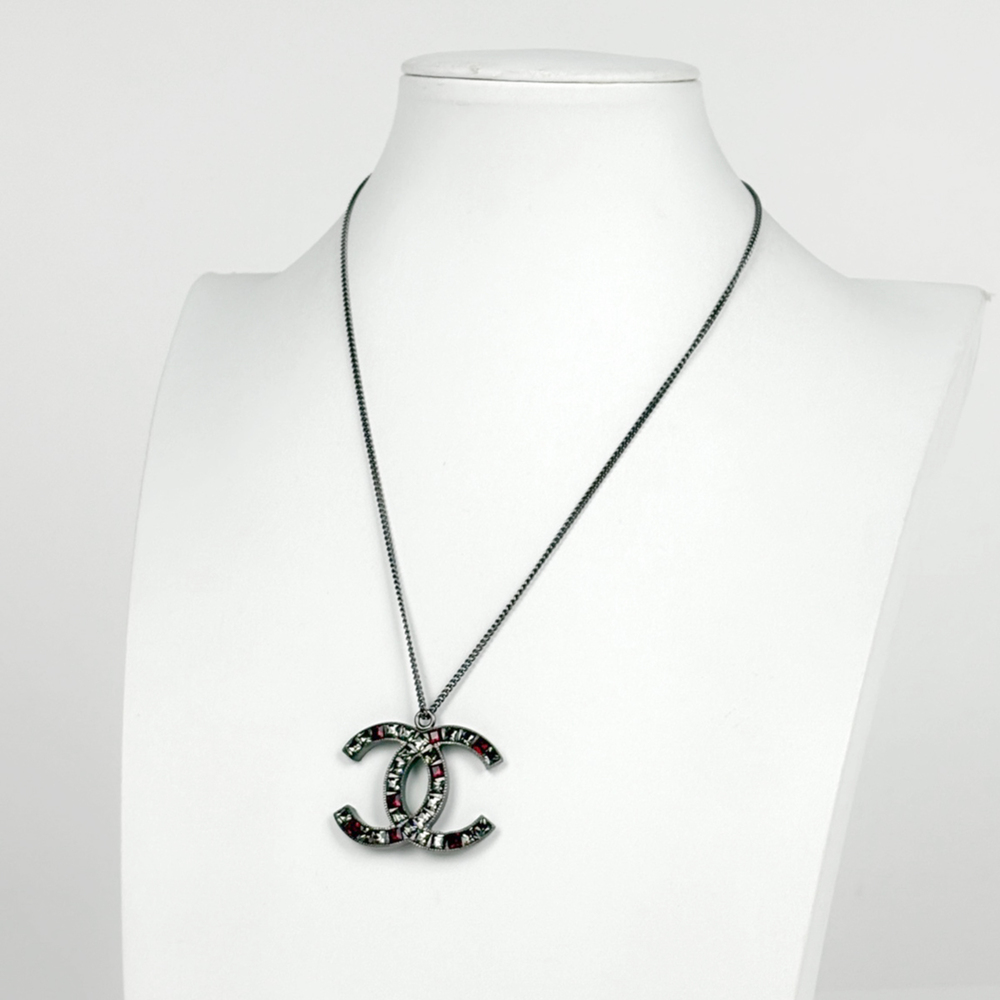 CHANEL Authentic Silver Logo Necklace - Picture 5 of 6
